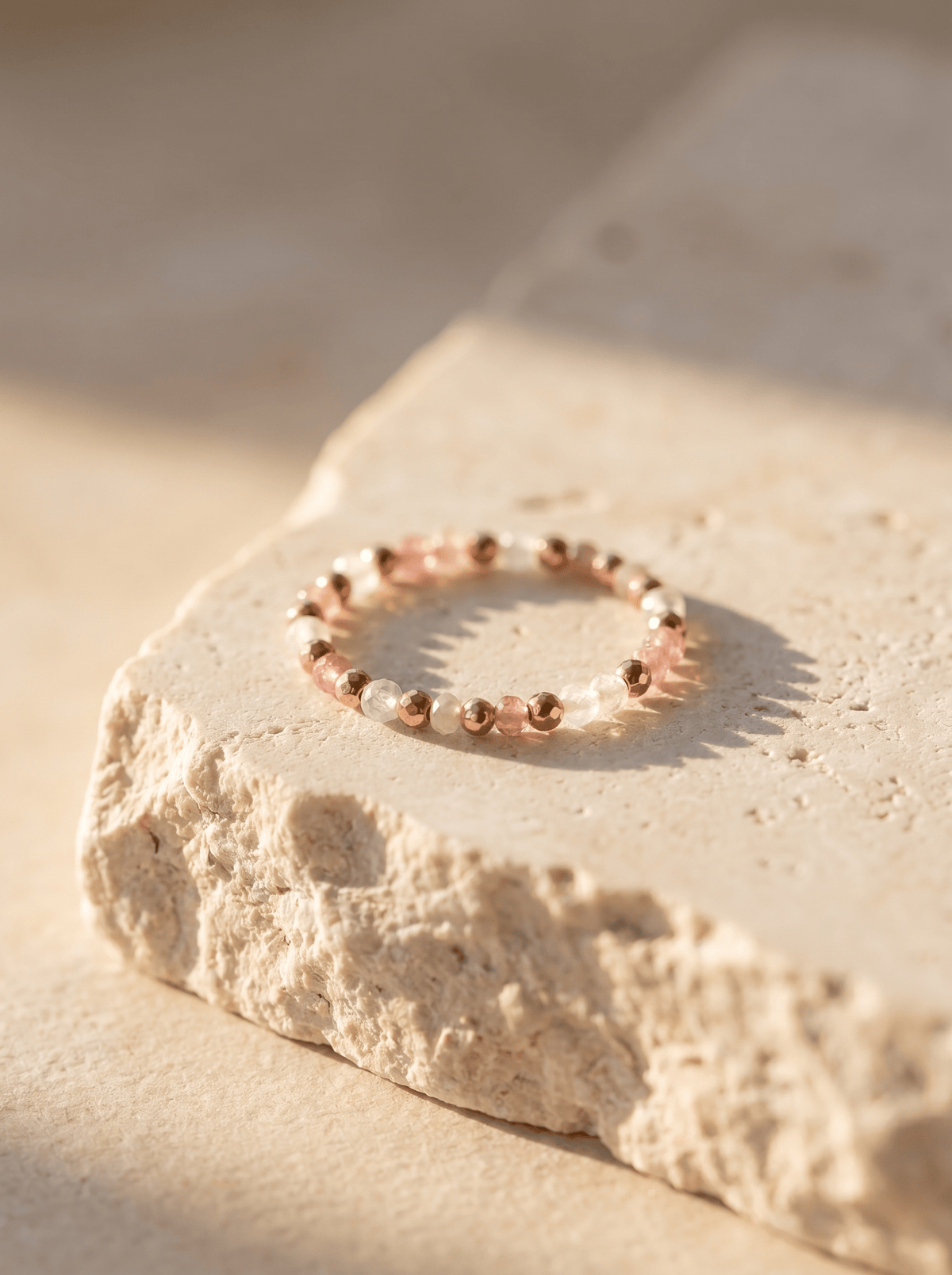 Bague Blush – Tourmaline rose et Pierre de Lune - Joia Bijou