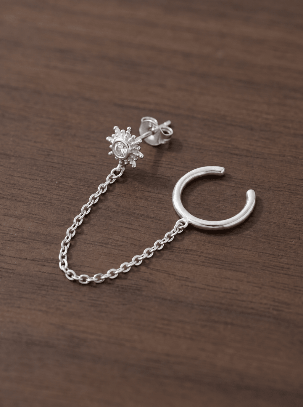 Bijou d’oreille Solstice avec ear cuff – Plaqué Or 750/000 ou Argent 925 - Joia Bijou