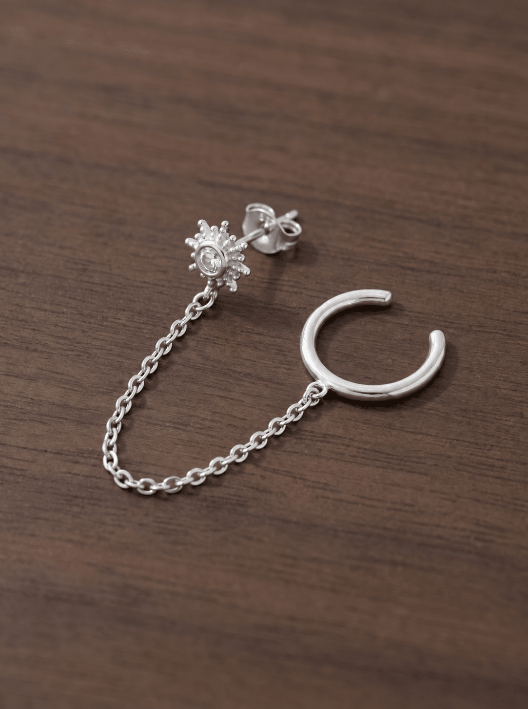 Bijou d’oreille Solstice avec ear cuff – Plaqué Or 750/000 ou Argent 925 - Joia Bijou