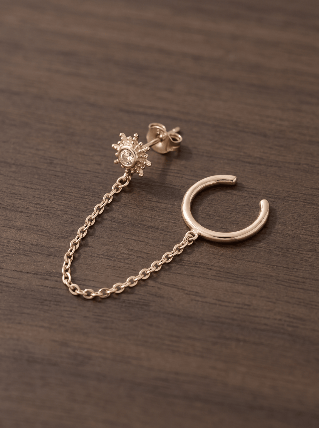 Bijou d’oreille Solstice avec ear cuff – Plaqué Or 750/000 ou Argent 925 - Joia Bijou