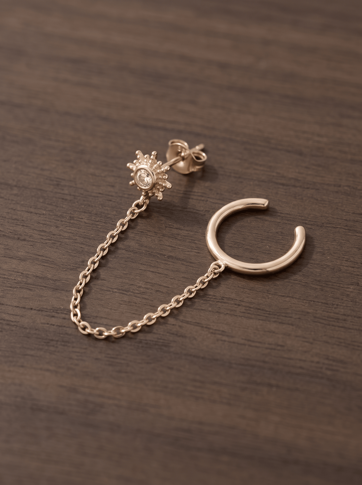Bijou d’oreille Solstice avec ear cuff – Plaqué Or 750/000 ou Argent 925 - Joia Bijou