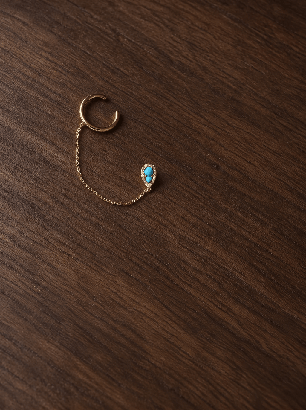 Bijou d’oreille Spike Blue – Plaqué Or 750/000 - Joia Bijou