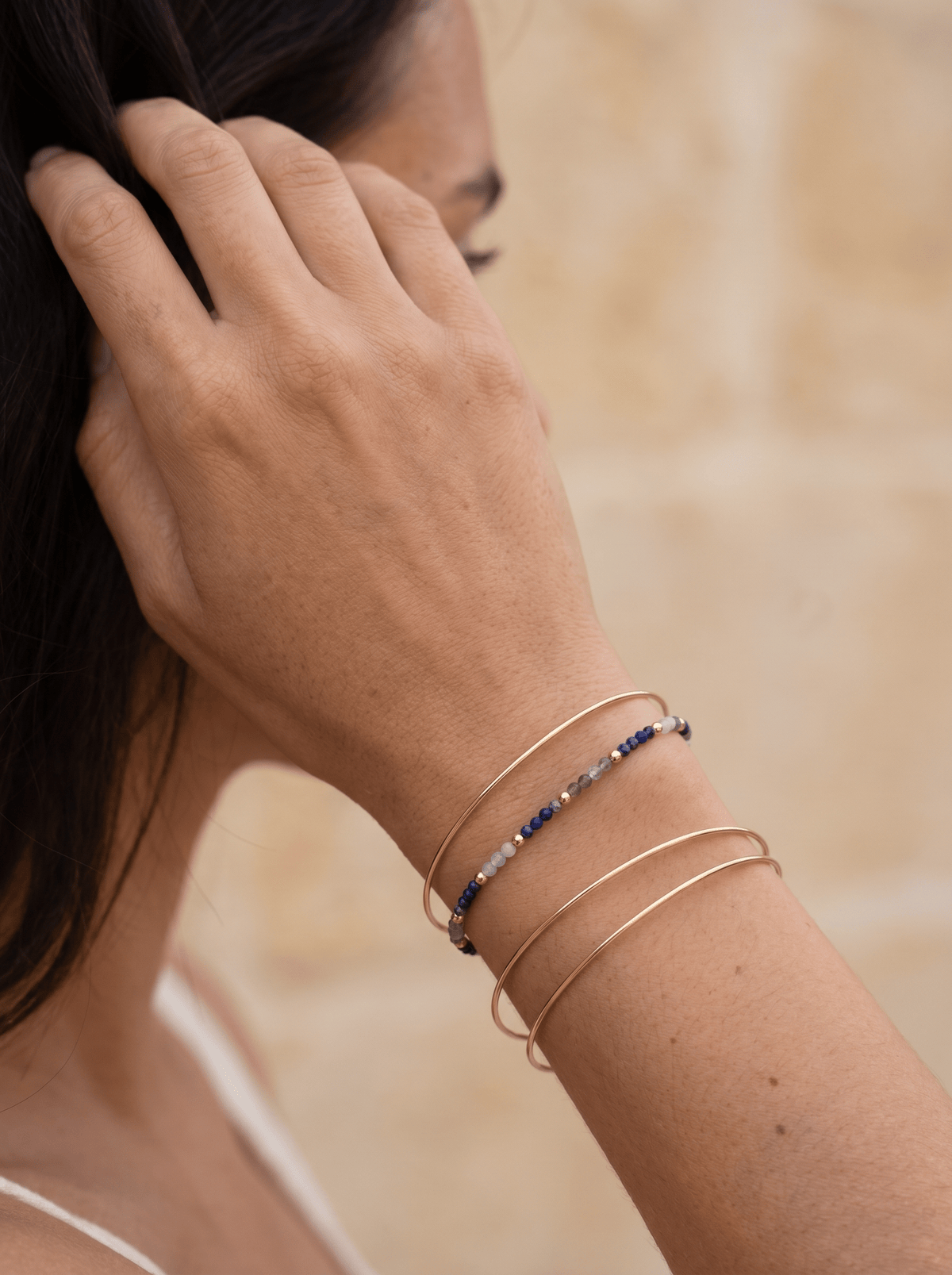 Bracelet Happiness – Lapis Lazuli & Aigue - Marine - Joia Bijou
