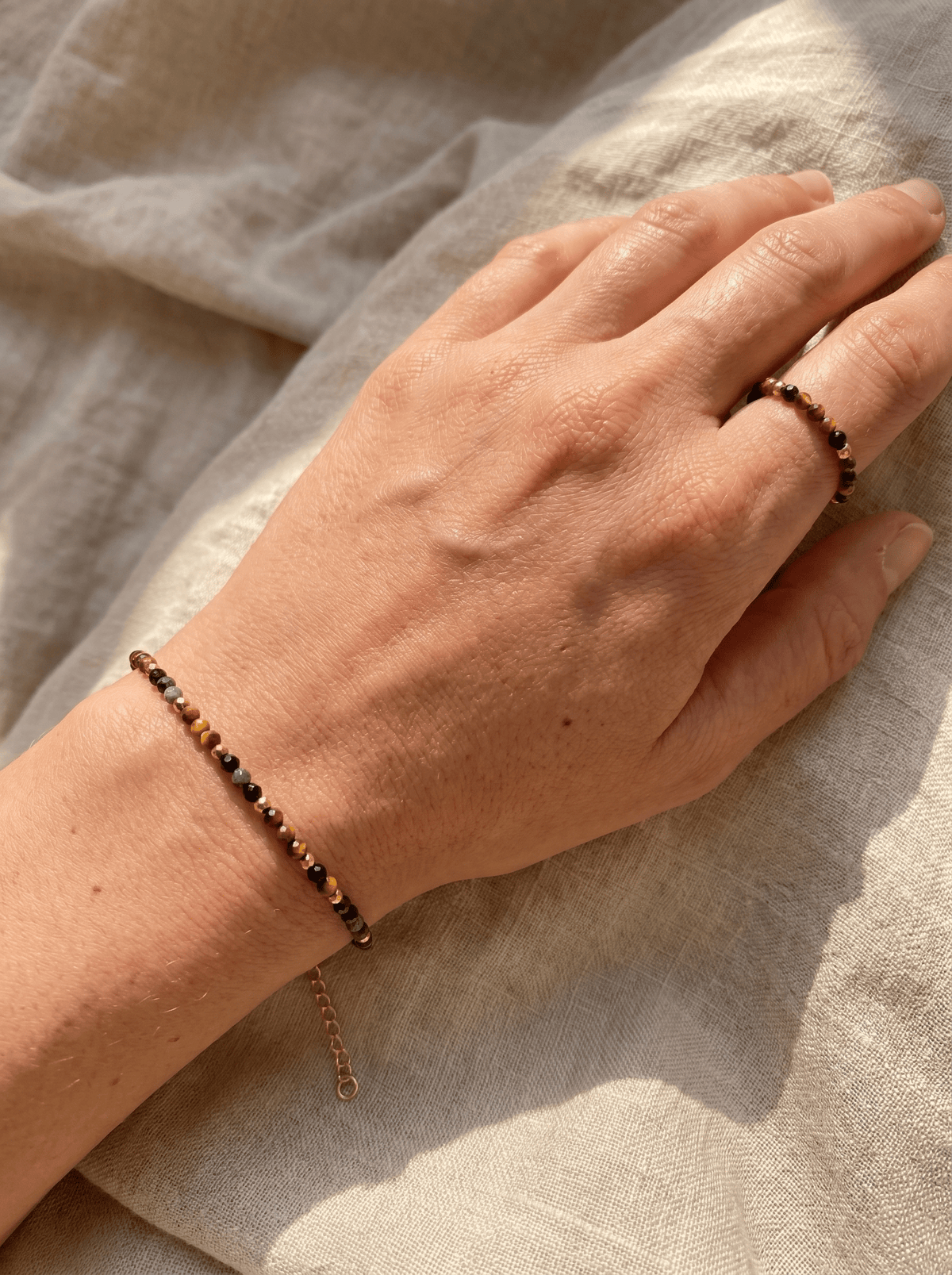 Bracelet Strength - Oeil de Tigre & Obsidienne - Joia Bijou