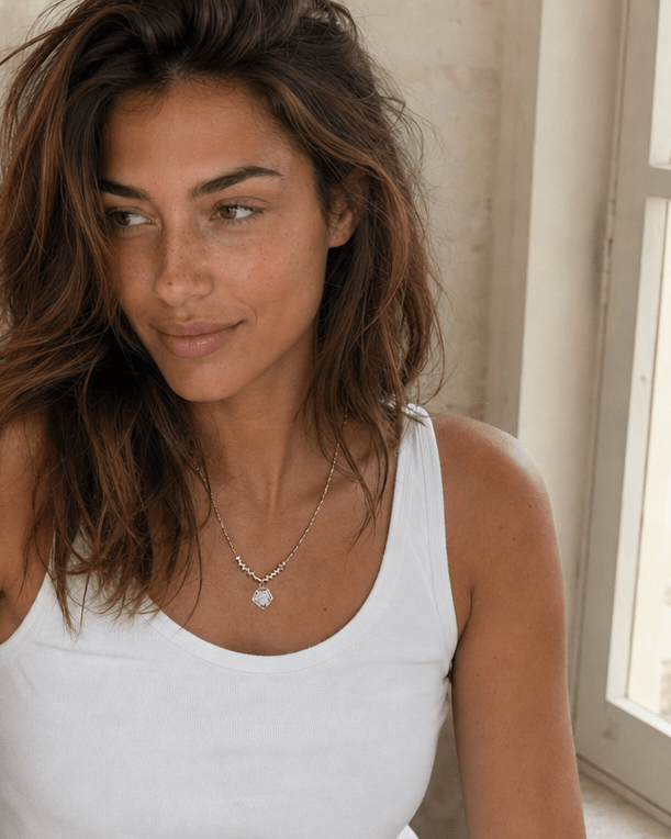 Collier Alix — Cristal de roche & hématites - Joia Bijou
