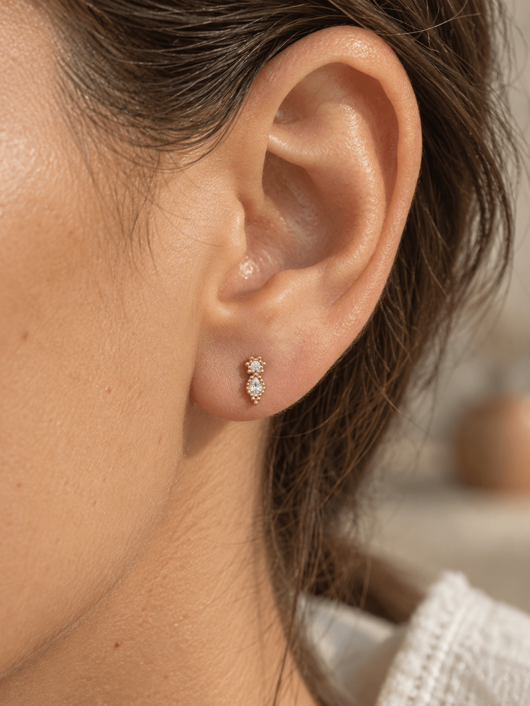 Puce d’Oreille Ora Dorée – Plaqué Or 750/000 - Joia Bijou