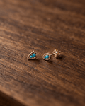Puce d’Oreille Spike Blue – Plaqué Or 750/000 - Joia Bijou